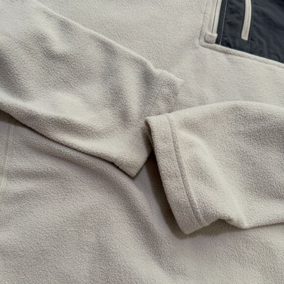 Men The North Face Quarter Zip/4 Zip Fleece Pullover in Cream Size Medium - Picture 5 of 7